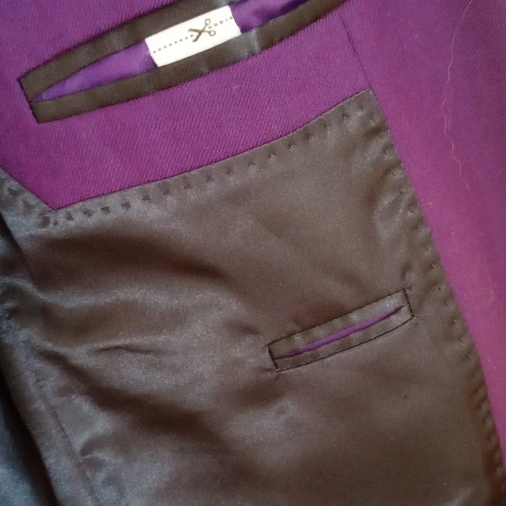 JCREW Royal Purple New Schoolboy Wool Blazer with Brass Buttons 4 Longer Length - Picture 7 of 13
